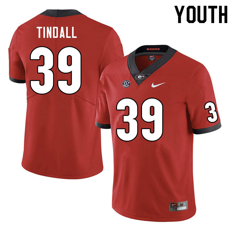 Youth #39 Brady Tindall Georgia Bulldogs College Football Jerseys Sale-Red